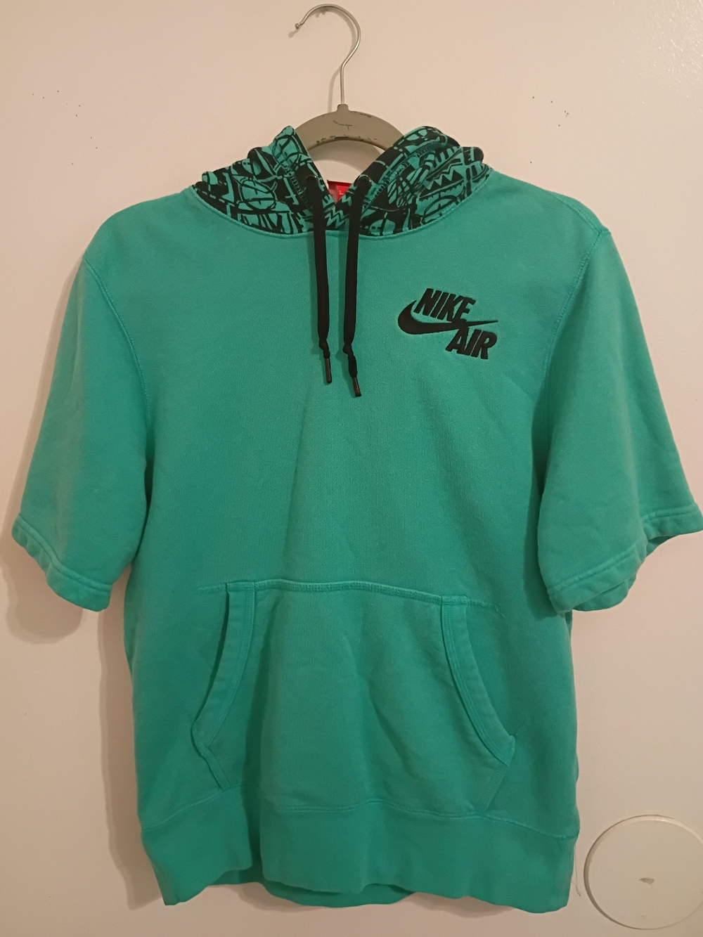 VTG Nike Air Women's Teal Short-Sleeve Hoodie Sz SP